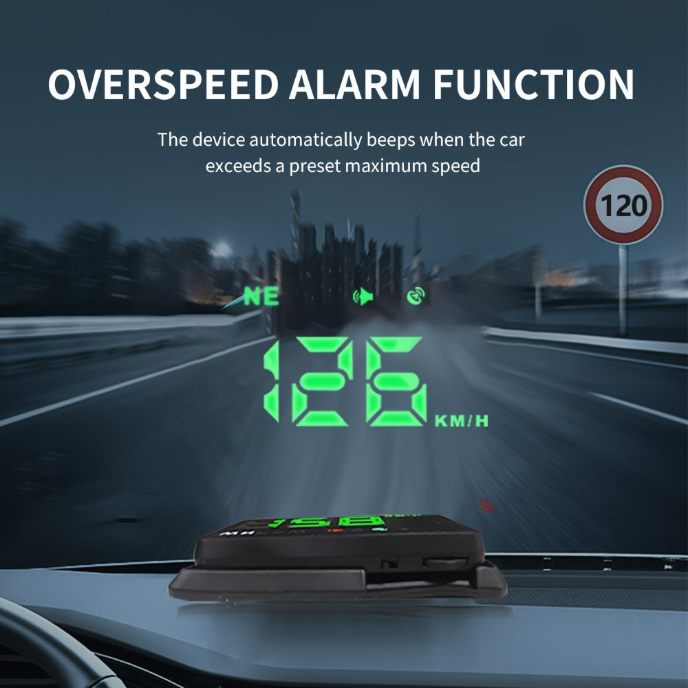 H1 HUD Head Up Display Car Digital Speedometer Windshield Projector Universal For All Cars With Compass Over-speed Reminder Function