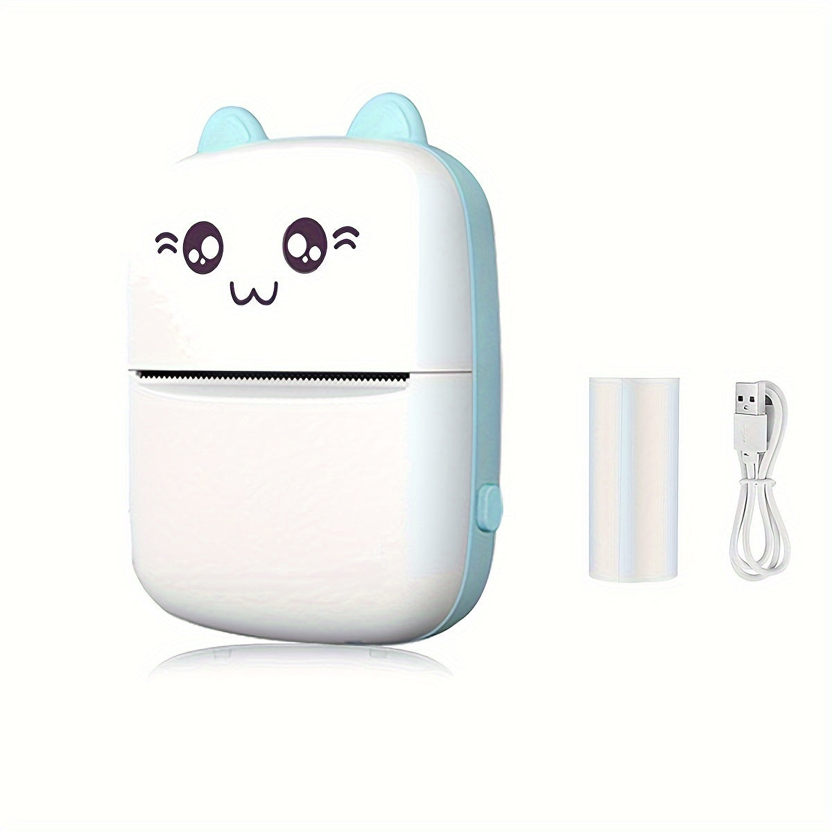 Compact Wireless Mini Photo Label Maker - Portable Thermal Printer for Android & IOS with 1 Roll of Thermal Paper, USB Rechargeable and Instant Printing Capability