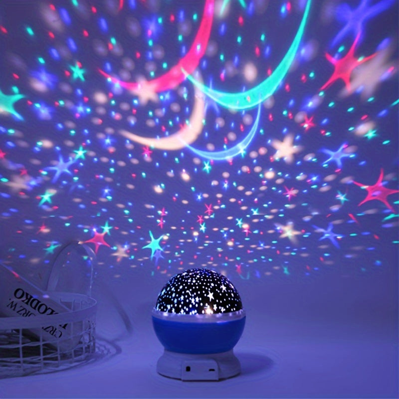 1pc Star Projector Night Light, 360 Degree Rotation, Light Color Changing, Romantic Gift For Men And Women