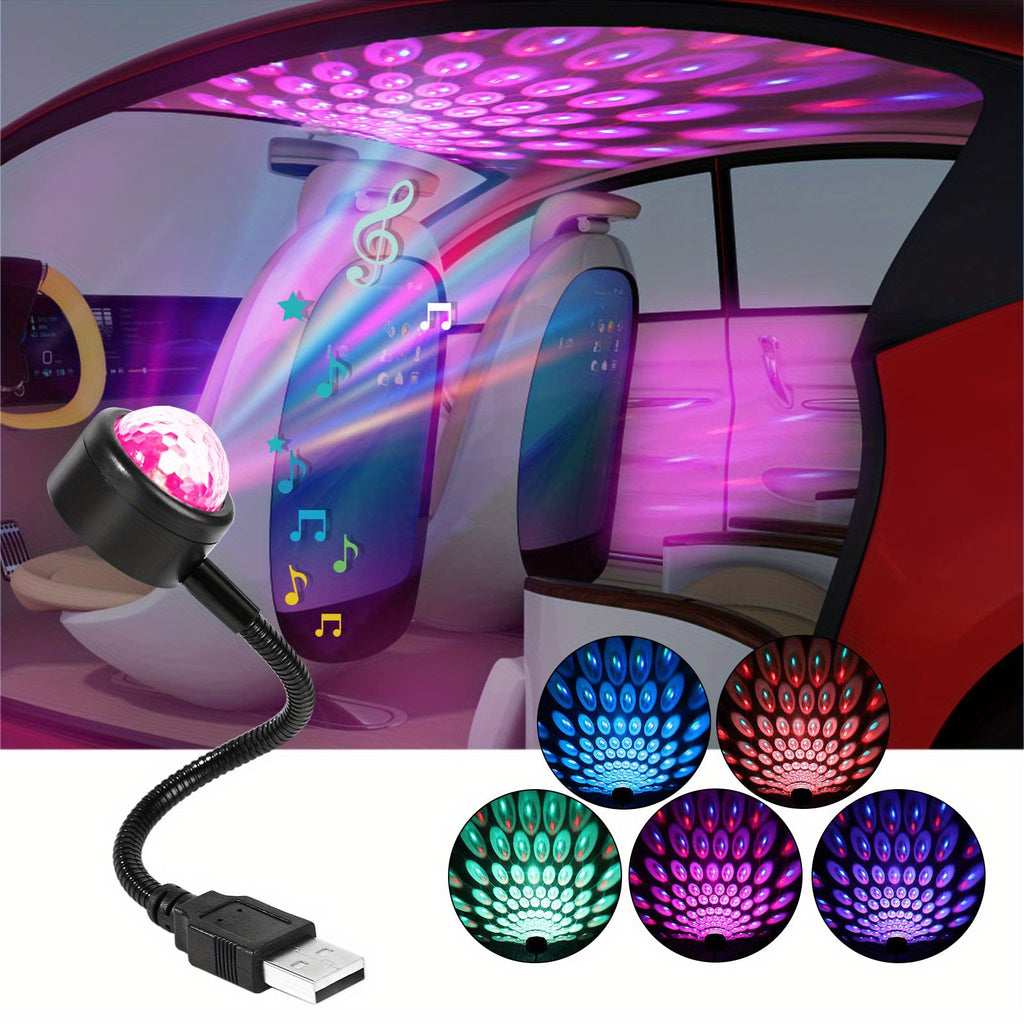 Create A Magical, Romantic Atmosphere With This USB Car Music Rhythm Projector LED Lamp!