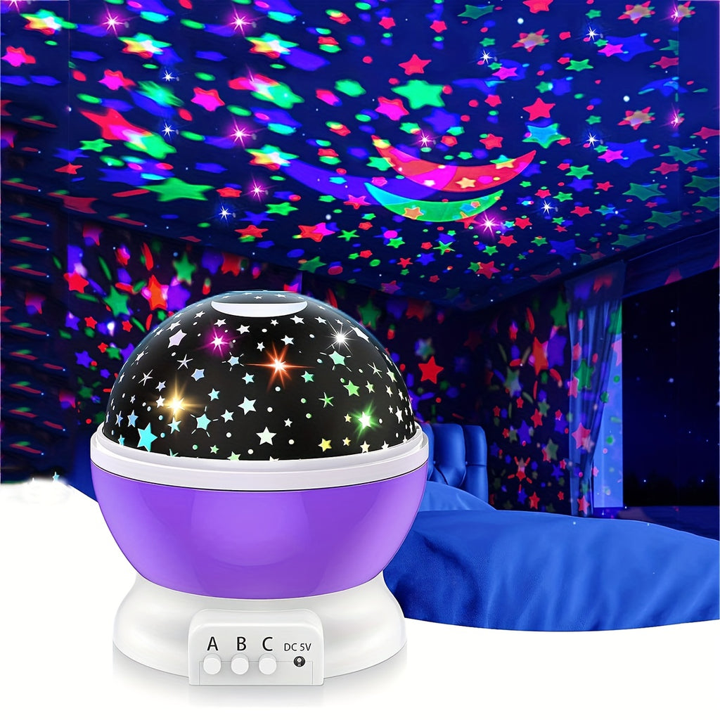 1pc Star Projector Night Light, 360 Degree Rotation, Light Color Changing, Romantic Gift For Men And Women