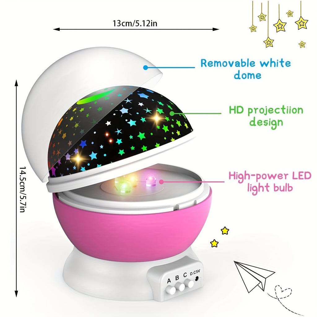 1pc Star Projector Night Light, 360 Degree Rotation, Light Color Changing, Romantic Gift For Men And Women