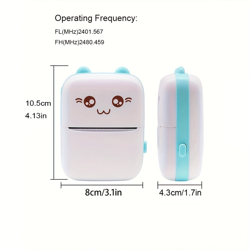 Compact Wireless Mini Photo Label Maker - Portable Thermal Printer for Android & IOS with 1 Roll of Thermal Paper, USB Rechargeable and Instant Printing Capability