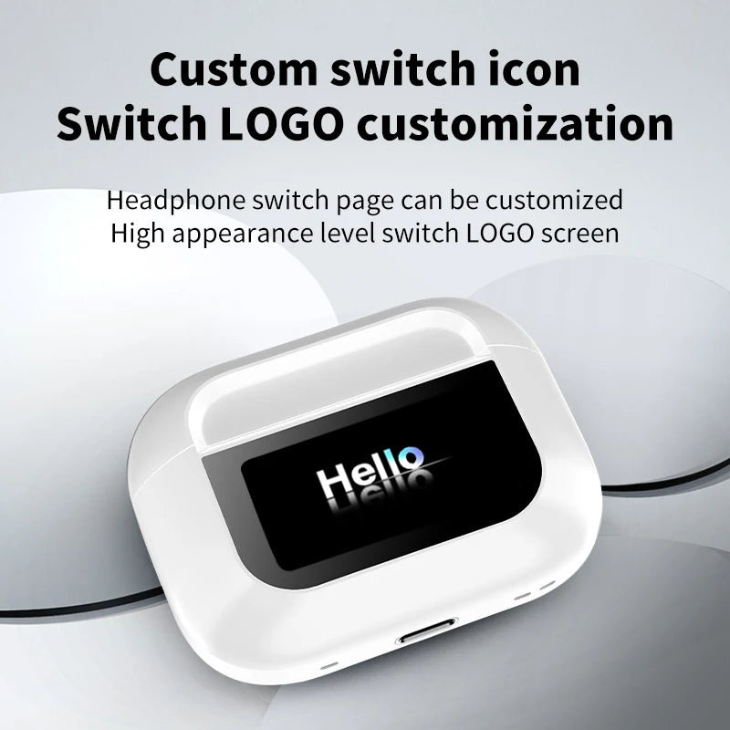 A9 Pro Touch Screen TWS ANC ENC 2024 Gaming Earphone Call Headphone Noise Cancelling True Wireless Earbuds With Touch Screen