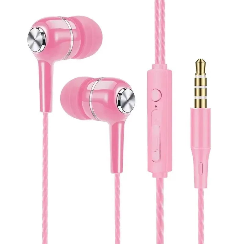 3.5mm Wired Earphone In Ear Headset HIFI Heavy Bass Earbuds Monitor Sports Headset Stereo Music Gaming Headphone with Microphone