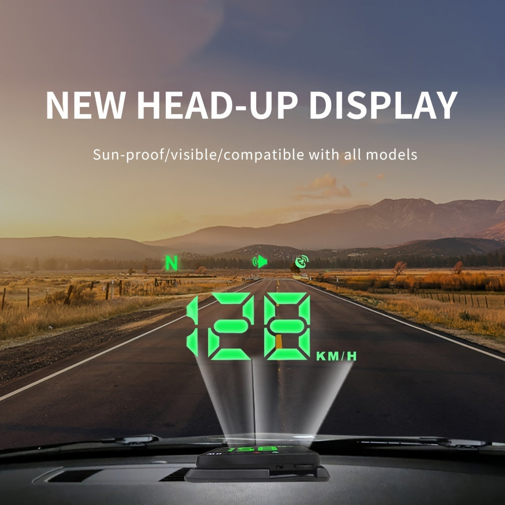 H1 HUD Head Up Display Car Digital Speedometer Windshield Projector Universal For All Cars With Compass Over-speed Reminder Function