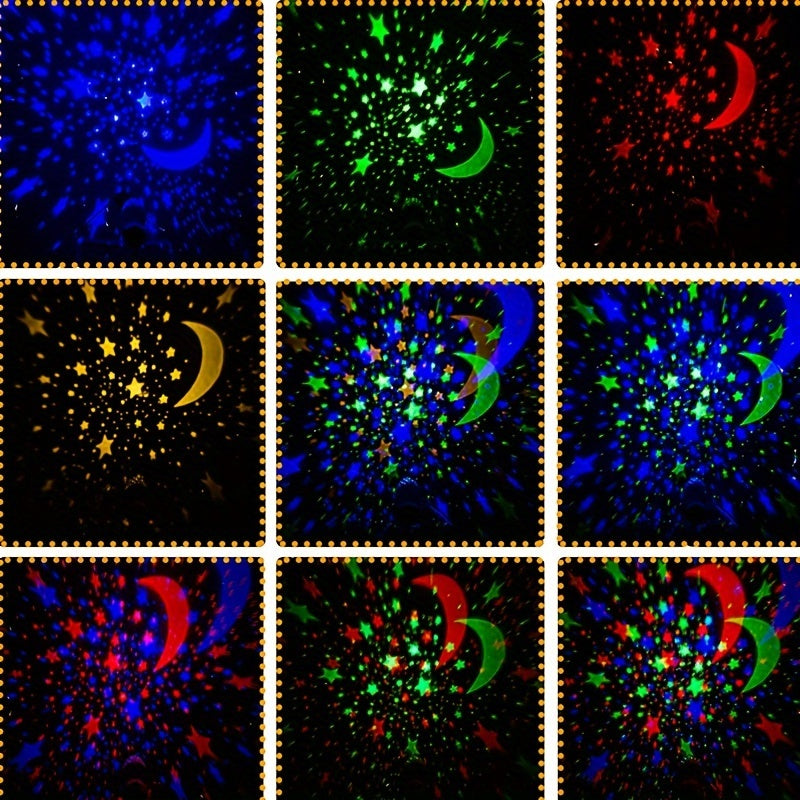 1pc Star Projector Night Light, 360 Degree Rotation, Light Color Changing, Romantic Gift For Men And Women